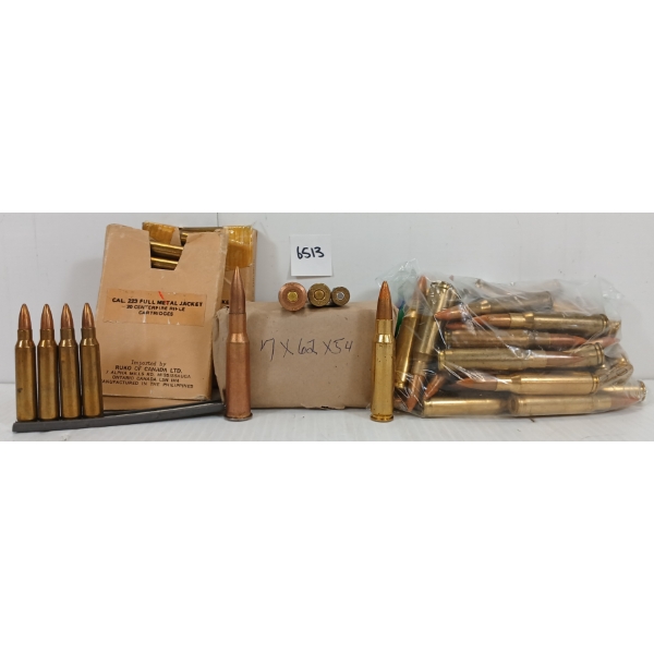 AMMO: 105X MISC MIXED LARGE RIFLE RNDS - INCL .308, .223, ETC.