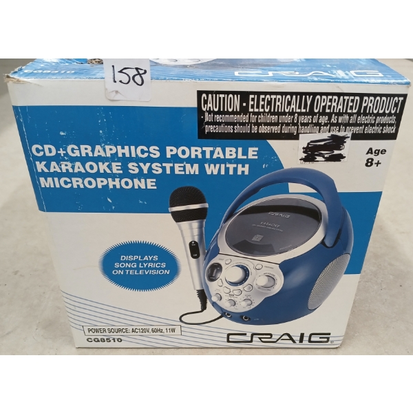 CRAIG PORTABLE CD KARAOKE SYSTEM - NIB