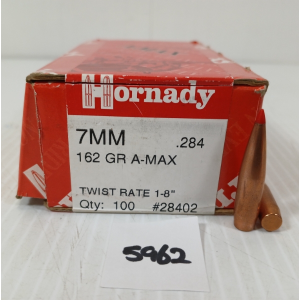 AMMO: 100X HORNADY 7MM - 162GR - A-MAX