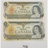 Image 1 : LOT OF 2 - 1973 CDN $1 BANKNOTES