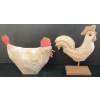 Image 6 : LOT OF 2 - CERAMIC & QUILTED FOLK ART ROOSTERS