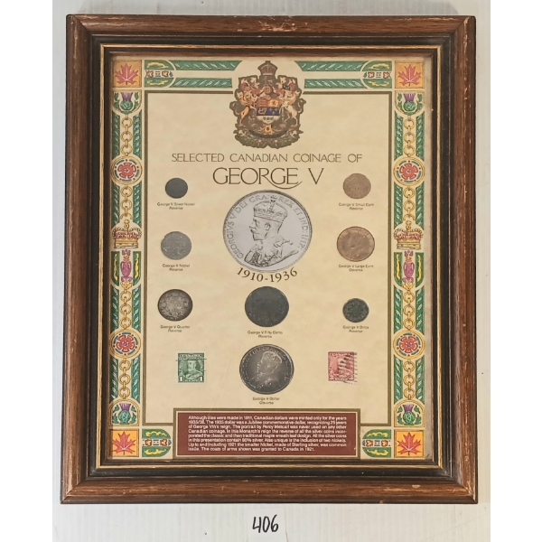 1910-1936 CDN COINAGE OF GEORGE V - FRAMED