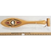 Image 2 : CARVED CEDAR MINI PADDLE W/ WOLF HEAD ANTLER INLAY