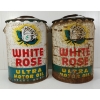Image 1 : LOT OF 2 - WHITE ROSE ULTRA MOTOR OIL CANS - 5 GAL
