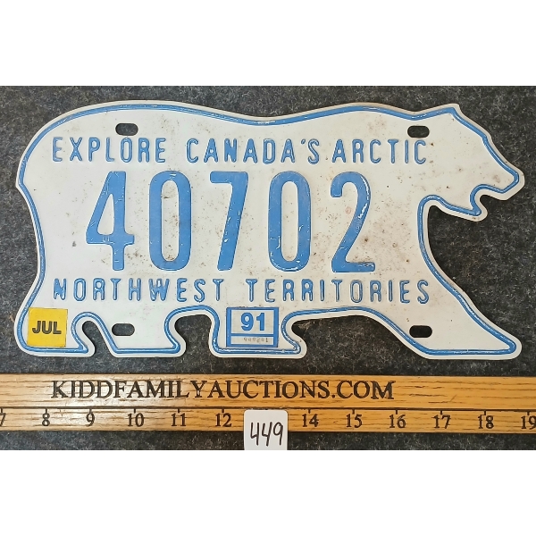 NORTHWEST TERRITORIES POLAR BEAR LICENSE PLATE