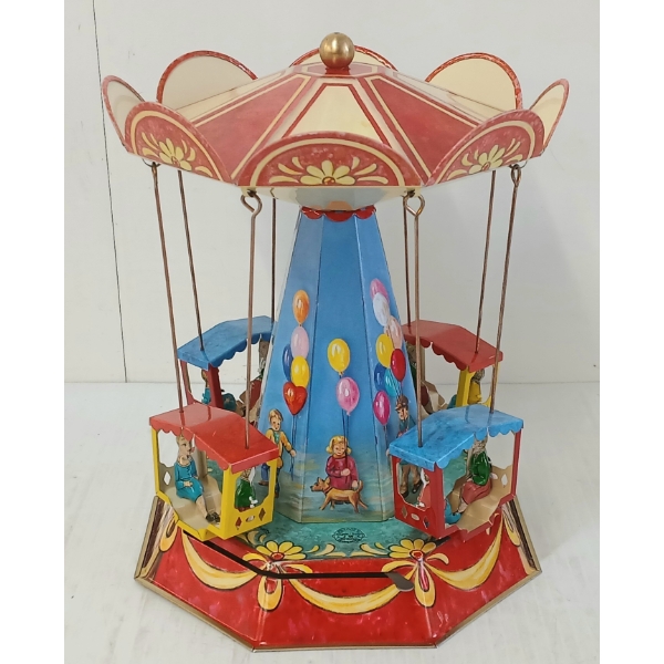 JOSEF WAGNER TIN LITHO WIND UP CAROUSEL
