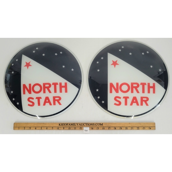 LOT OF 2 - NORTH STAR GAS PUMP GLOBE LENSES