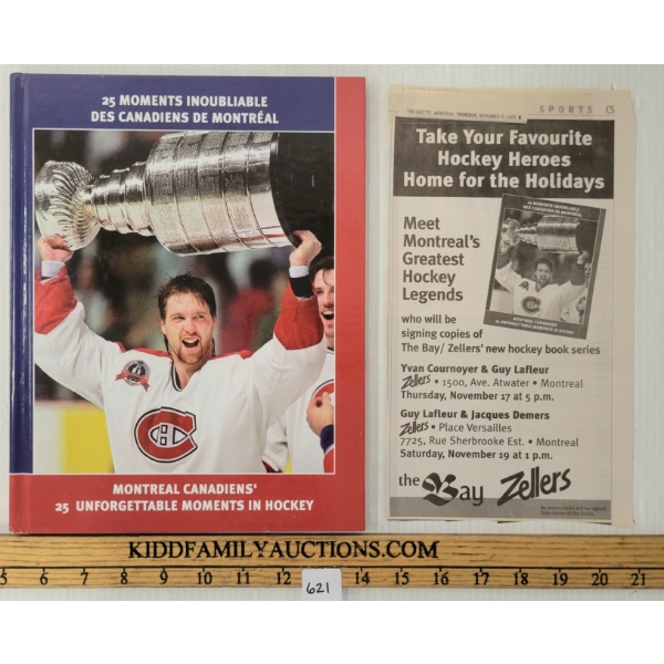  2005 SIGNED MONTREAL CANADIENS 25 UNFORGETTABLE MOMENTS IN HOCKEY BOOK