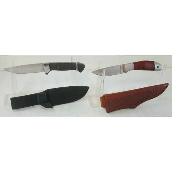 LOT OF 2 - CRKT & JAGUAR KNIVES W/ SHEATHS
