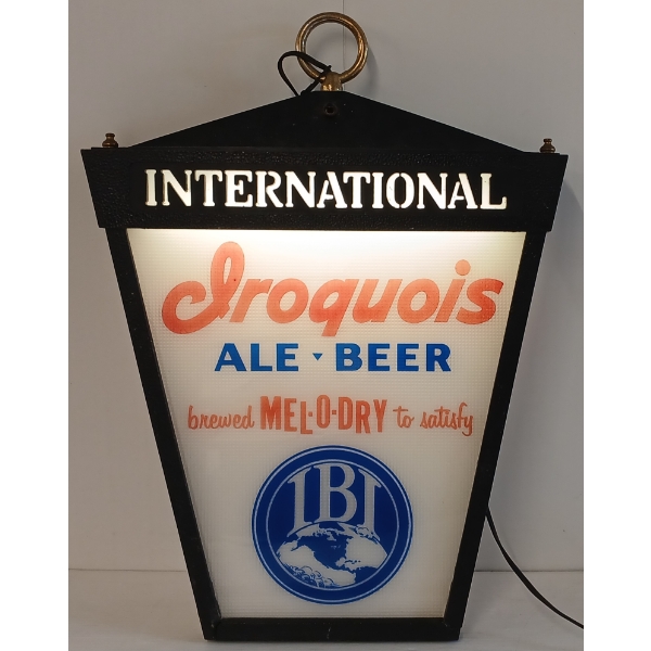 INTERNATIONAL IROGUOIS ALE & BEER LIGHT UP SIGN