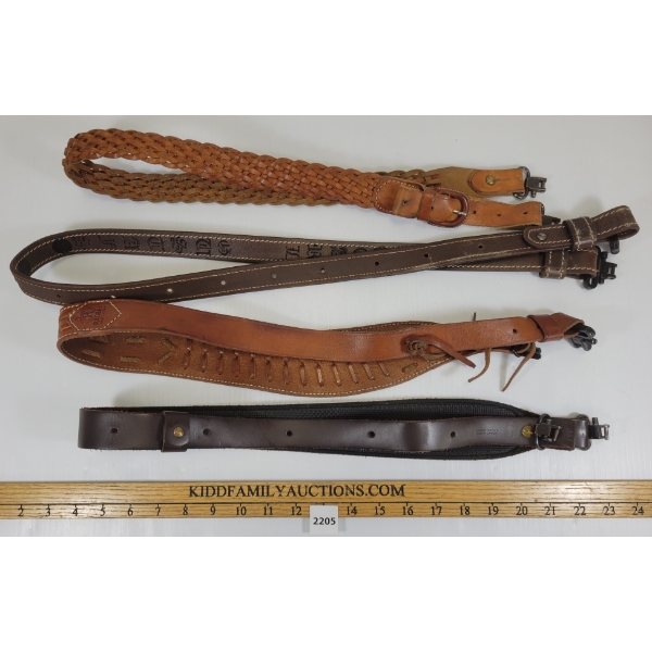 LOT OF 4 - LEATHER SLINGS - INCL RADAR