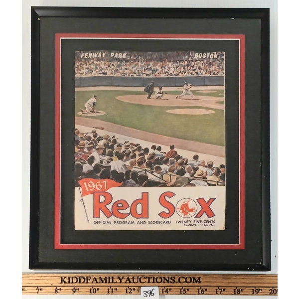 1967 RED SOX OFFICIAL PROGRAM & SCORECARD - FRAMED
