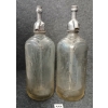 533  LOT OF 2  SCHULTZ CARBONIC and UNMARKED  CLEAR EMBOSSED  SELTZER BOTTLES