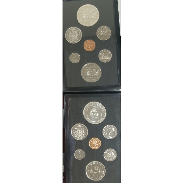 LOT OF 2 - 1974 & 1975 RCM UNCIRCULATED DOUBLE DOLLAR PROOF SETS