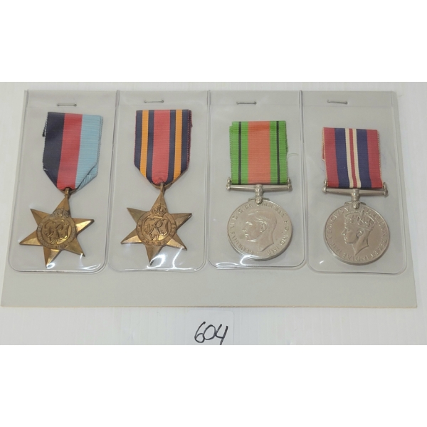 LOT OF 4 - WWII, 1939-1945 STAR & BRUMA STAR MEDALS