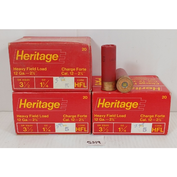 AMMO: 60X HERITAGE 12GA - 2 3/4IN - #5 SHOT 