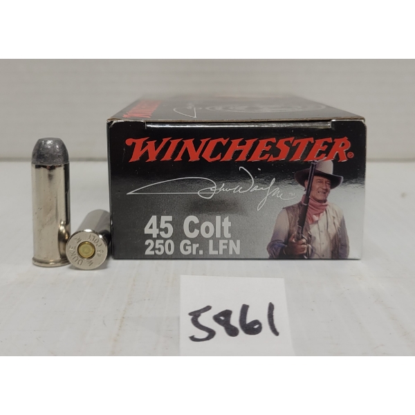 AMMO: 50X WINCHESTER .45 COLT 250 GR. LFN - COLLECTIBLE BOX