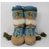 Image 3 : PAIR OF EMBROIDERED FELT LINED MUKLUKS W/ WHITE RABBIT TRIM