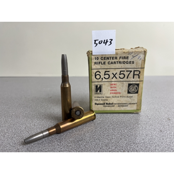 AMMO: 10X RWS 6.5X57R 154GR. HOLLOW POINT 