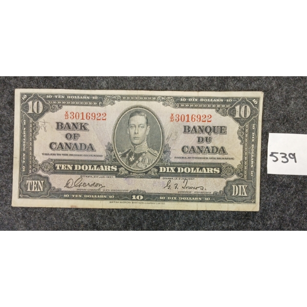 1937 CDN $10 BANKNOTE