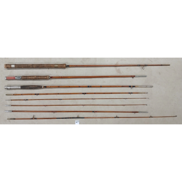 LOT OF 3 - VINTAGE BAMBOO FLY RODS - INCL MONTAGUE FLASH & MONTREAL HIGHLAND