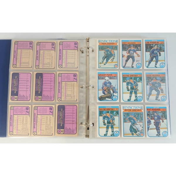 1981-1982 OPC HOCKEY CARDS BINDER - CANADIENS, BRUINS, BLUES, NORTH STAR, ETC