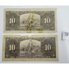 Image 2 : LOT OF 2 - 1937 BANK OF CANADA $10 BANKNOTES