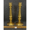 Image 1 : PAIR OF HEAVY BRASS CANDLESTICK HOLDERS 