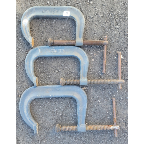 LOT OF 3 - MILTON & HARDGRAVE C-CLAMPS - 6IN