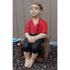 552  LITTLE BOY FISHING  CONCRETE STATUE