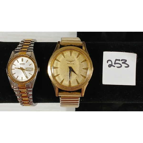 LOT OF 2 - SEIKO & LONGINES AUTOMATIC 10K GF WRISTWATCHES