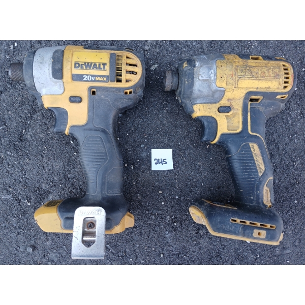 LOT OF 2 - DEWALT 20V 1/4IN IMPACT DRIVERS