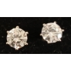 Image 1 : PAIR OF STERLING SILVER SIMULATED DIAMOND (CZ) STUD EARRINGS