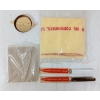 Image 3 : LOT OF 6 - WHITE ROSE QT MOTOR OIL FIBRE CAN, RECEIPT BOOK, KNIVES, CLOTH & TAB