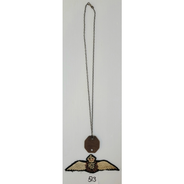 LOT OF 2 - RCAF PILOTS WING BADGE & DOG TAG