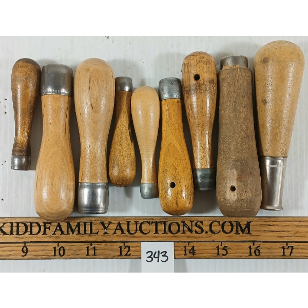 LOT OF 9 - WOODEN FILE HANDLES