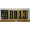 Image 1 : 1918 ONTARIO LICENCE PLATE