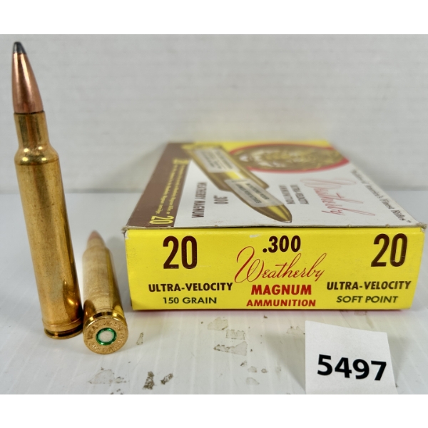 AMMO: 20X WEATHERBY .300 WBY MAG - 150 GR SP