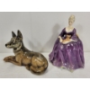 Image 1 : LOT OF 2 - FIGURINES - INCL ROYAL DOULTON CHARLOTTE & POLICE DOG
