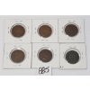 Image 2 : LOT OF 6 - 1858 & 1910-1914 CDN LARGE CENTS