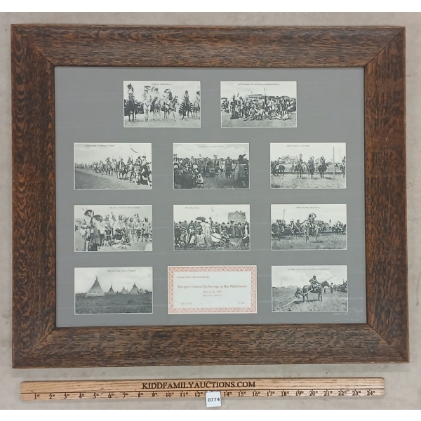 1907 "LARGEST INDIAN GATHERING IN THE NORTHWEST" FRAMED POSTCARD SERIES