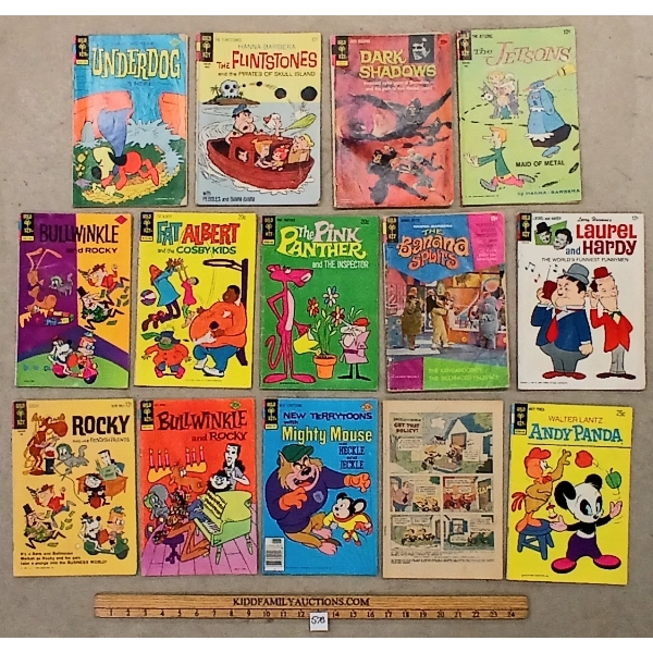 LOT OF 14 - GOLD KEY COMICS - JETSONS, FLINSTONES, PINK PANTHER, FAT ALBERT, ETC