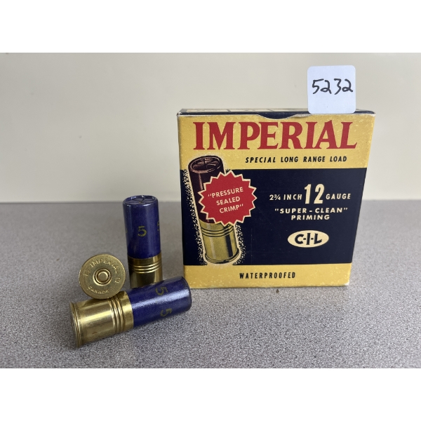 COLLECTABLE AMMO: 25X IMPERIAL 12 GA 2-3/4IN 1-1/4 OZ NO5 SHOT