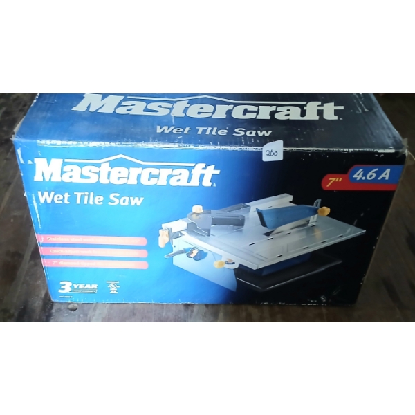 MASTERCRAFT WET TILE SAW - AS NEW