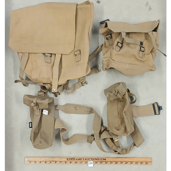 LOT OF 3 - WWII CDN FIELD GEAR PACKS & MAG POUCHES