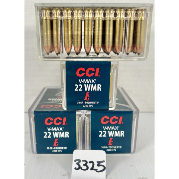 AMMO: 200X CCI .22 WMR - 30 GR POLY TIP