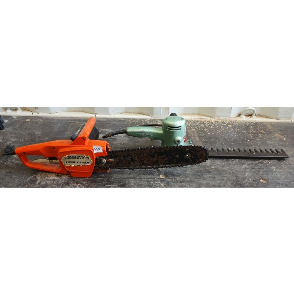 LOT OF 2 -  HEDGE TRIMMERS - INCL BLACK & DECKER UTILITY & REMINGTON DBL INSULATED