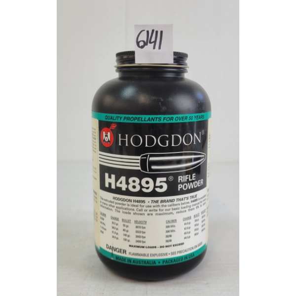 POWDER: APPROX 1LBS HODGDON H4895 RIFLE POWDER