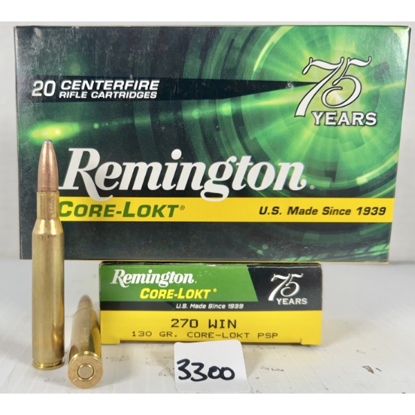 AMMO: 40X REMINGTON .270 WIN - 130 GR SP