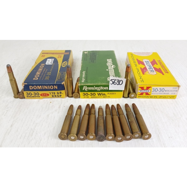 AMMO: 70X MIXED .30-30WIN - 150 & 170GR